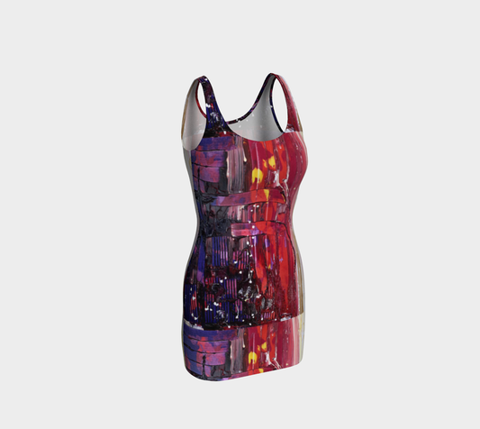 "Passion" Bodycon Dress (Red, Purple)