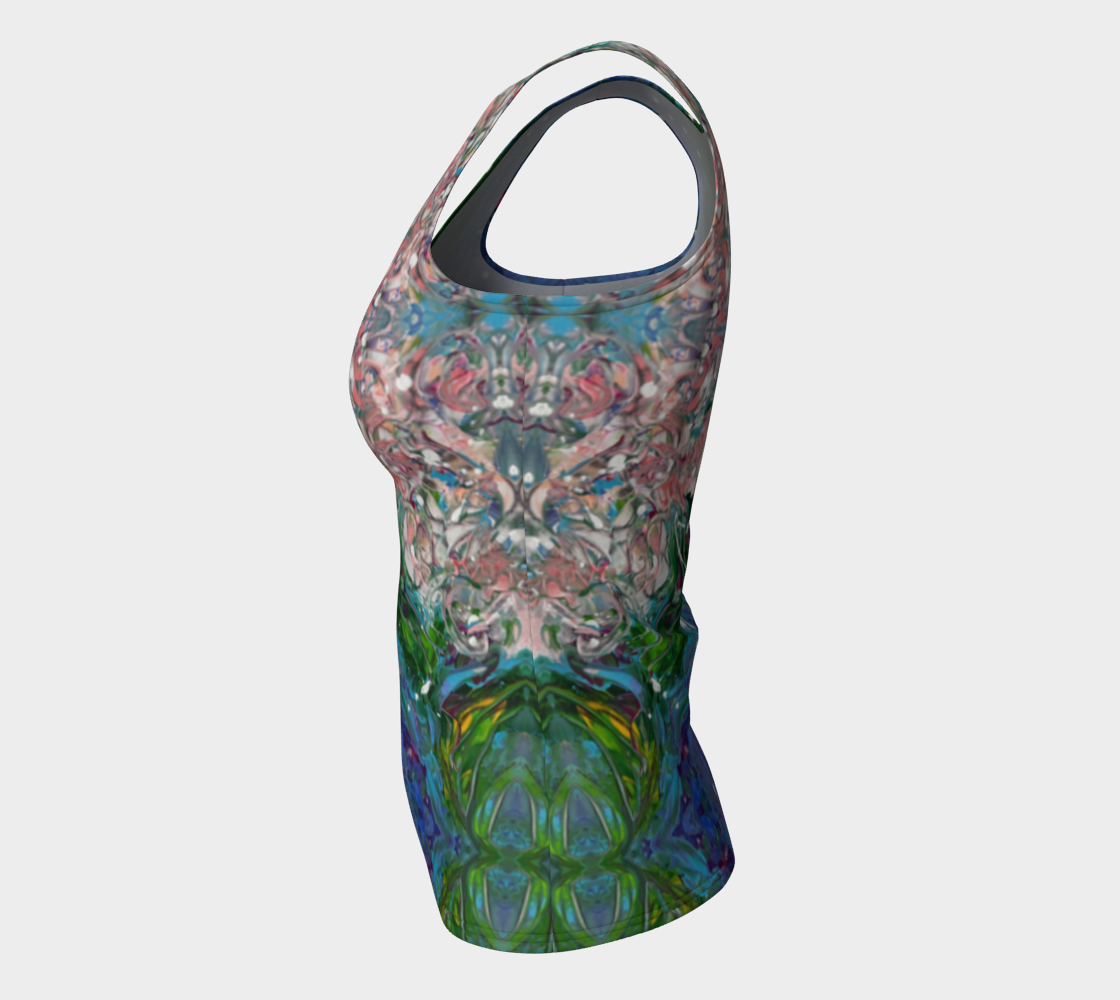 "Anniversary Flowers" Fitted Tank (Purple, Green, Pink)