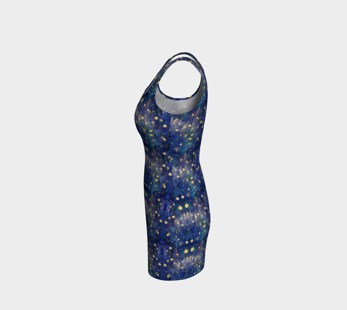 "Advent Blue" Bodycon Dress (Blue, Gold)