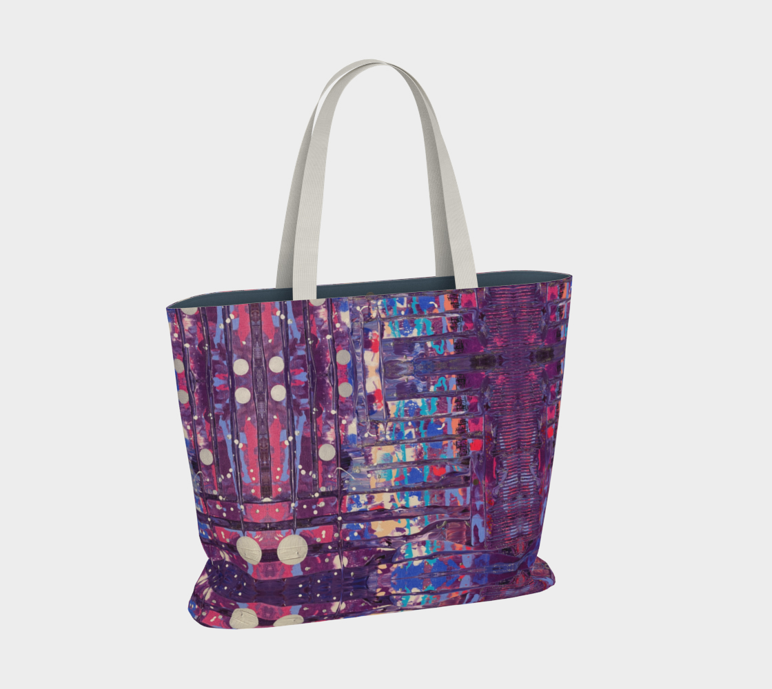 "1972" Large Tote (Purple, Mauve, Pink, Blue)