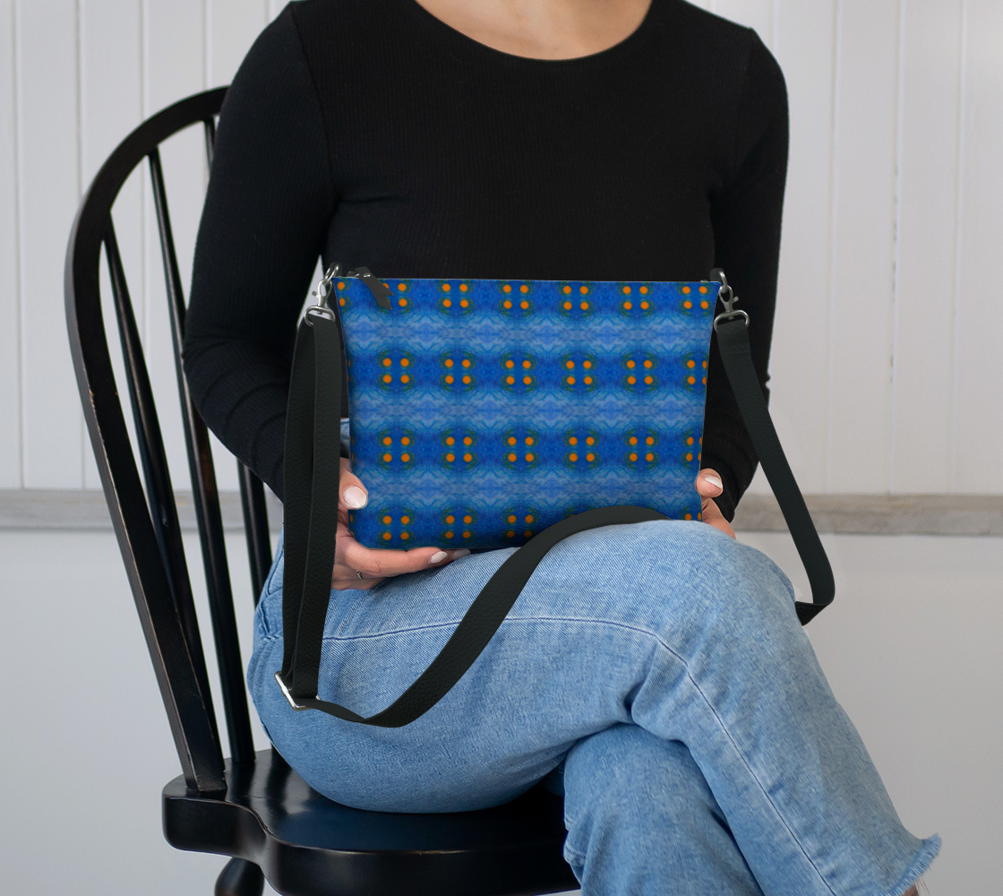 “Air” Vegan Leather Crossbody (Blue, Yellow)