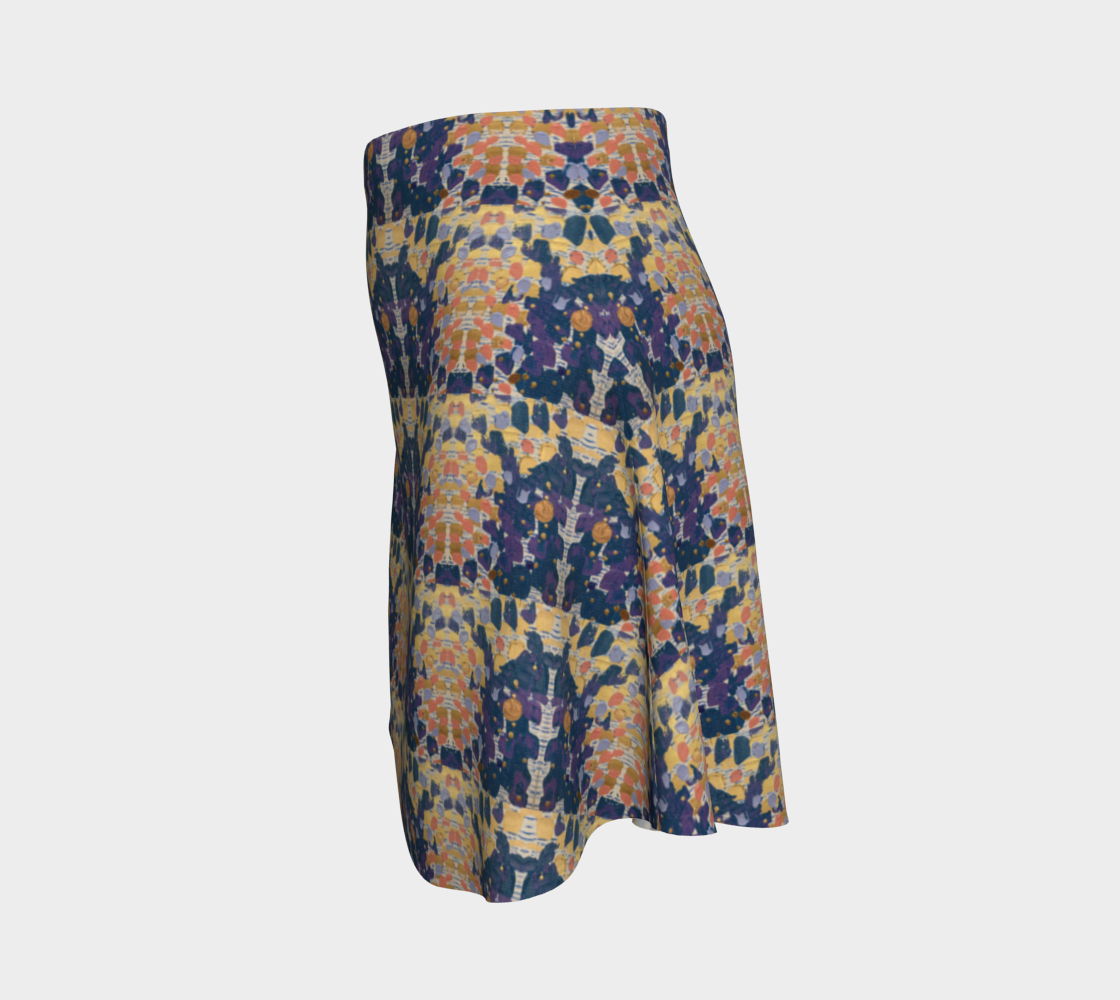 "Impermanence" Flare Skirt (Blue, Purple)