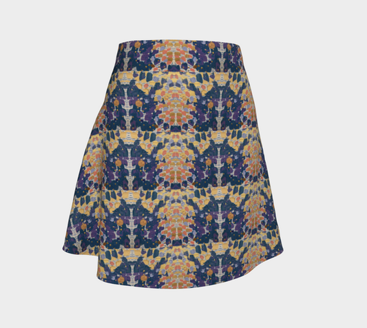 "Impermanence" Flare Skirt (Blue, Purple)