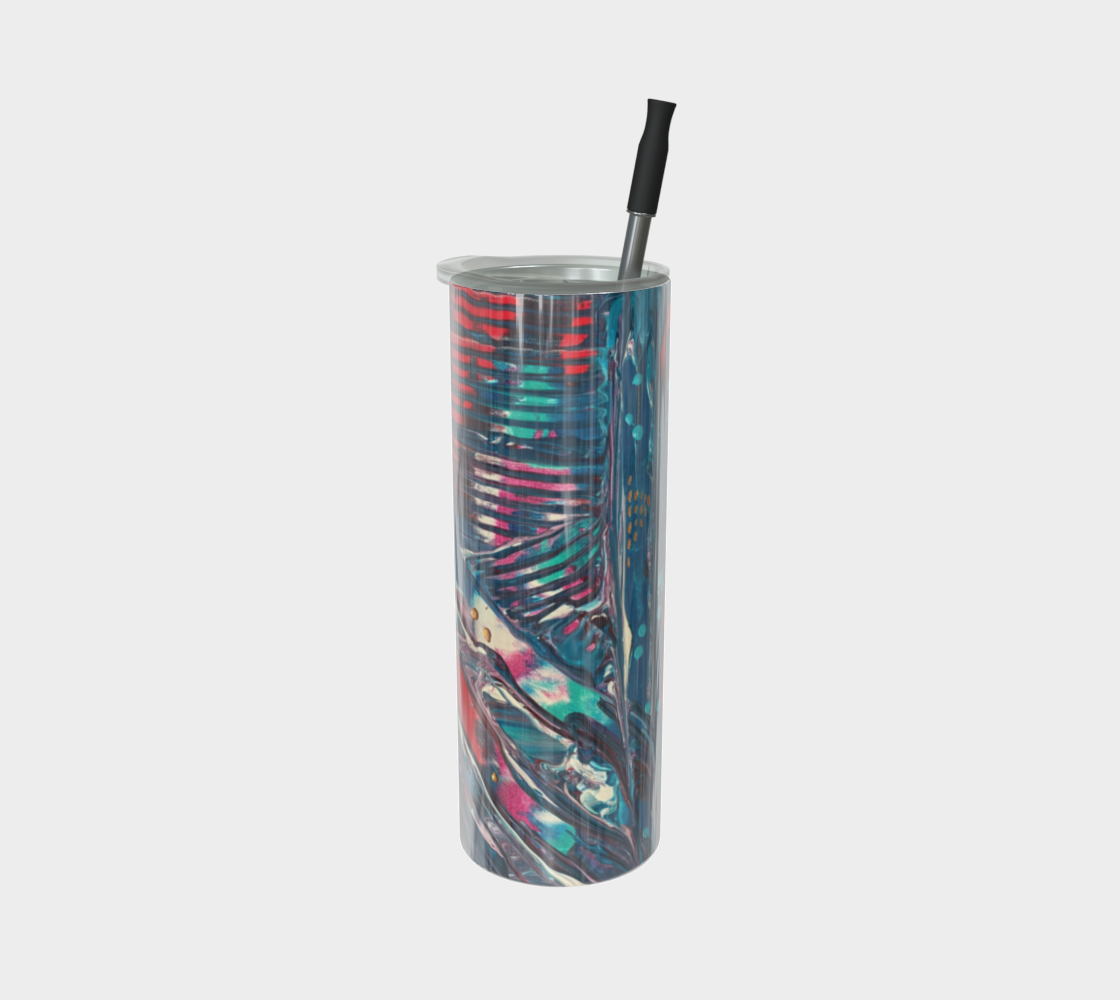 "Awakening"  Glossy Tumbler (Turquoise, Red, Gold)