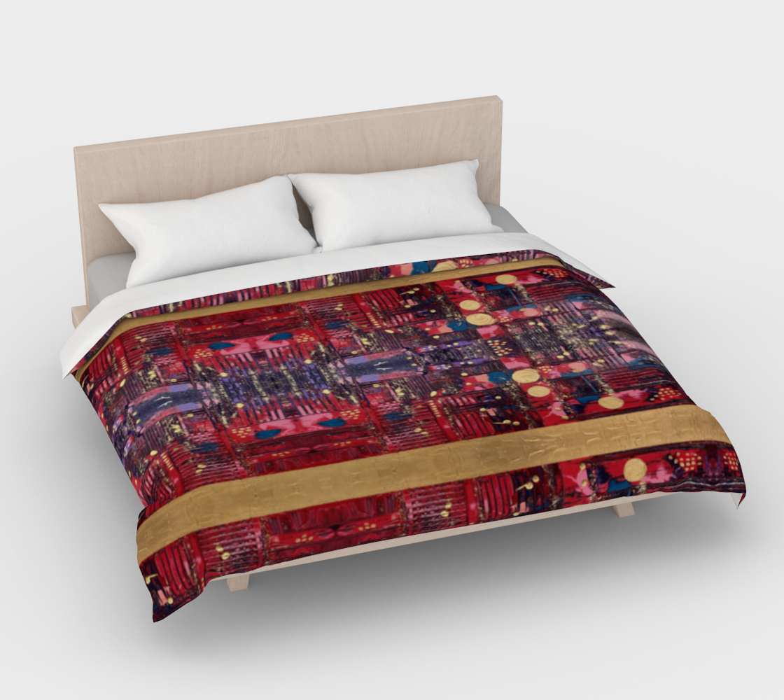 ”Longing for Peace Patchwork” Duvet Cover #2 (Red, Purple, Gold)