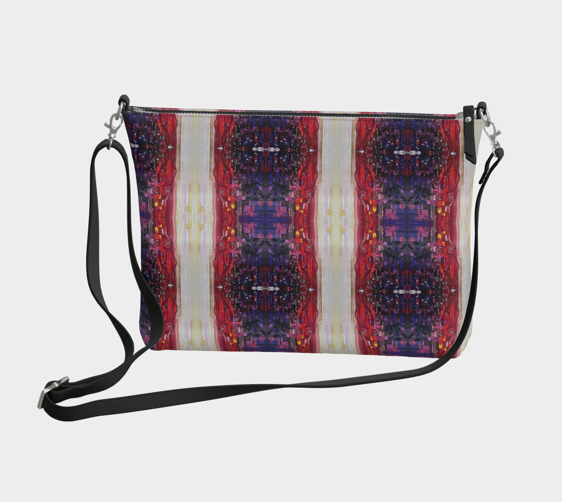 “Passion” Vegan Leather Crossbody Purse #2  (Purple, Red, Yellow)