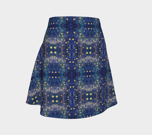 "Advent Blue  " Flare Skirt (Blue, Gold)