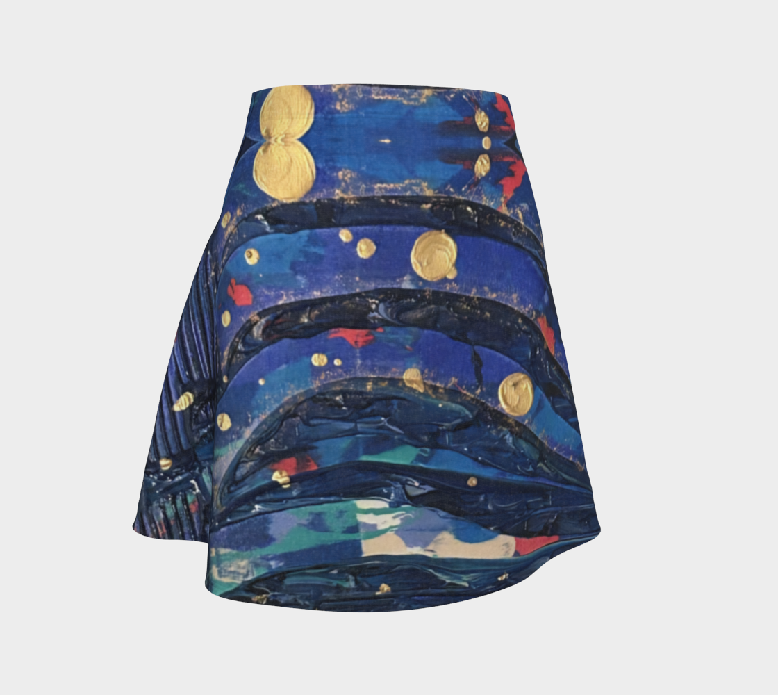 "Blue Sky" Flare Skirt (Blue, Pink)