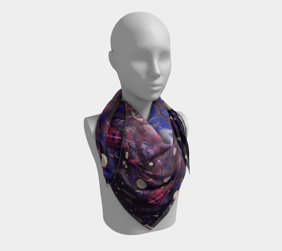 "Donum Familium" Square Scarf (Purple, Pink, Silver)