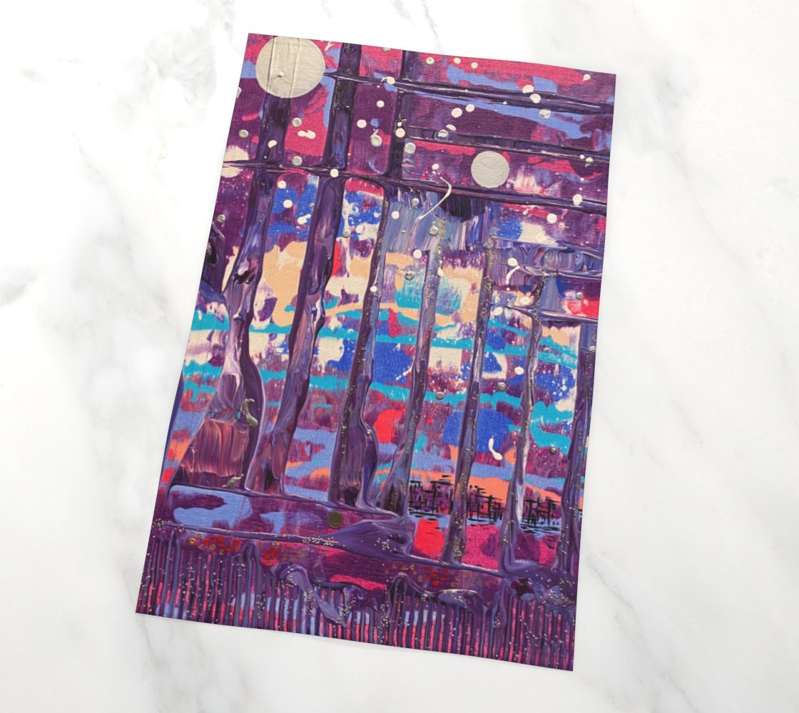 "1972" Tea Towel (Purple, Pink, Blue)