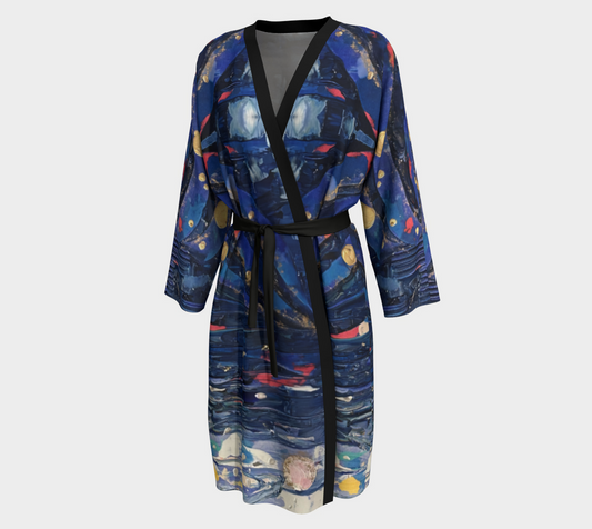 "Blue Sky" Peignoir (Blue, Pink)