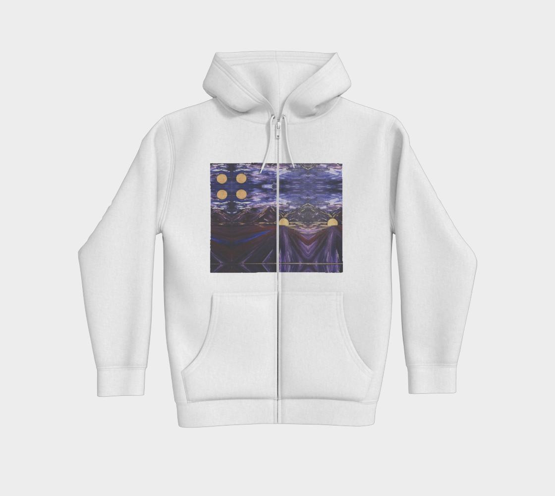 "Mountain Lake in Winter" Premium Zipper Hoodie