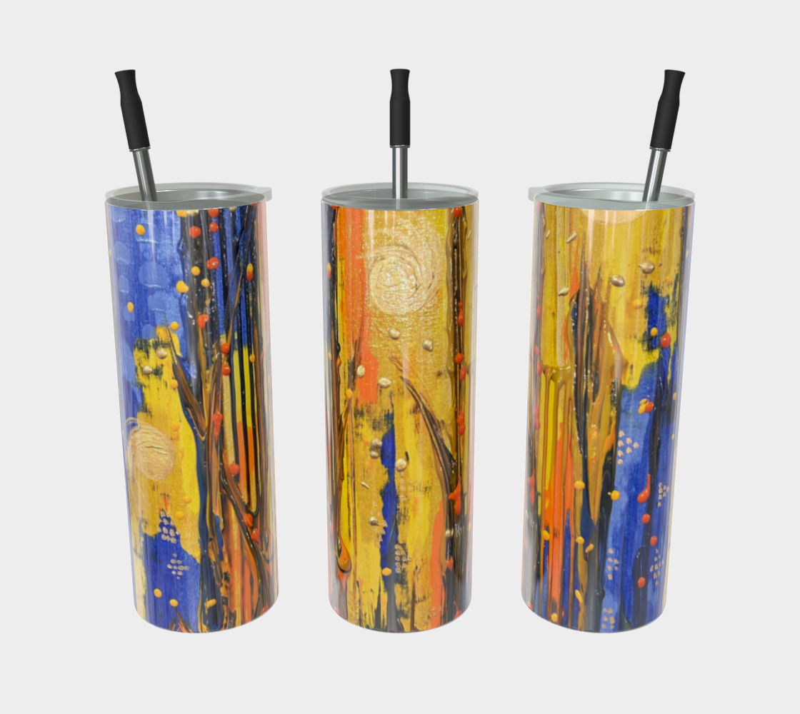 "Holy Ascent" Glossy Tumbler (Blue, Yellow, Orange)