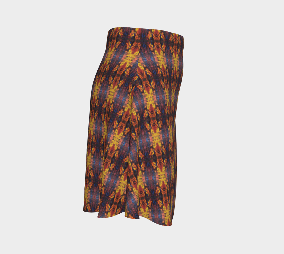 "Winter Woods with Phoenix " Flare Skirt (Purple, Orange)