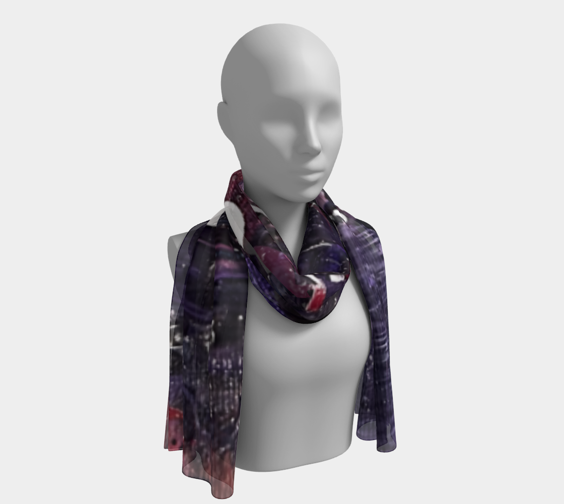 "Lenten Reflection" Long Scarf (Purple, Silver)
