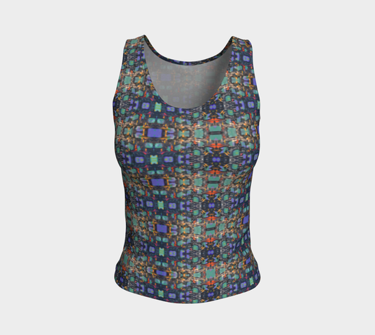 "Georgia Strait" Fitted Tank LONG (Aqua, Purple)