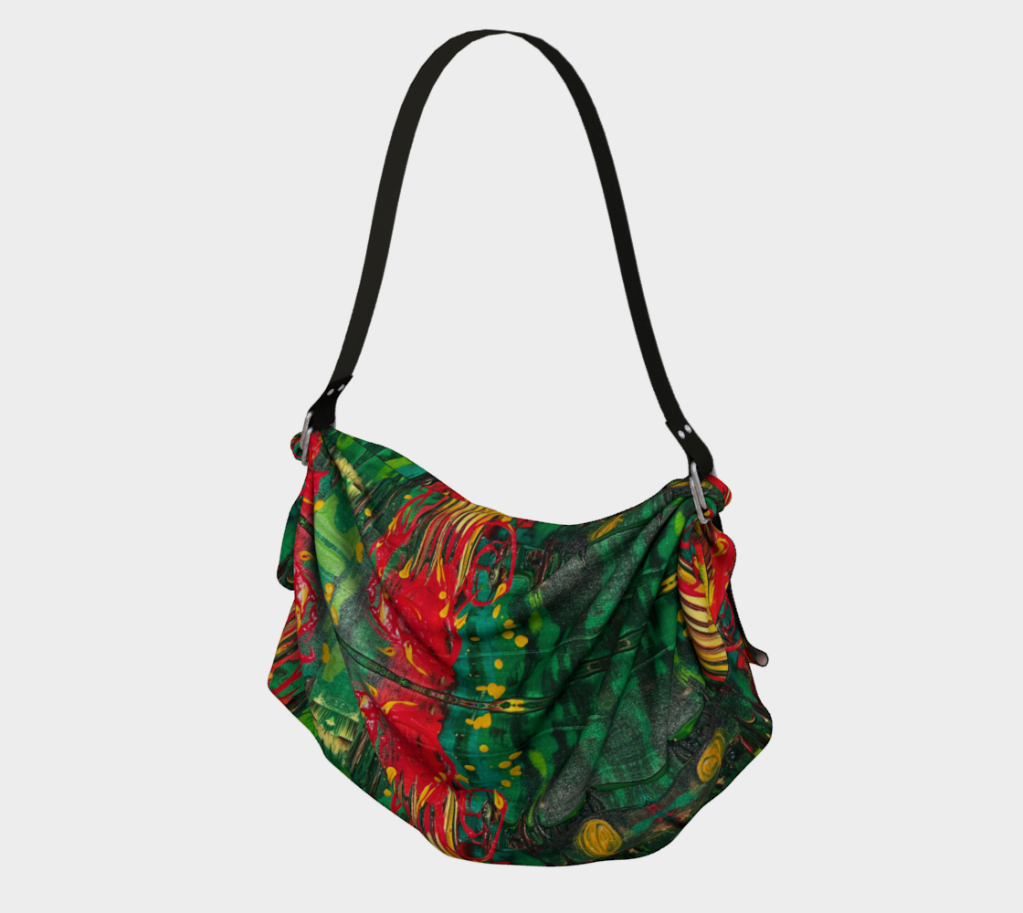 "Ubuntu #1"  Origami Tote (Green, Red, Yellow, Gold)
