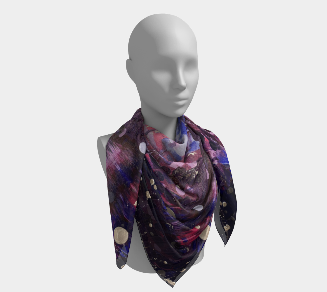 "Donum Familium" Square Scarf (Purple, Pink, Silver)