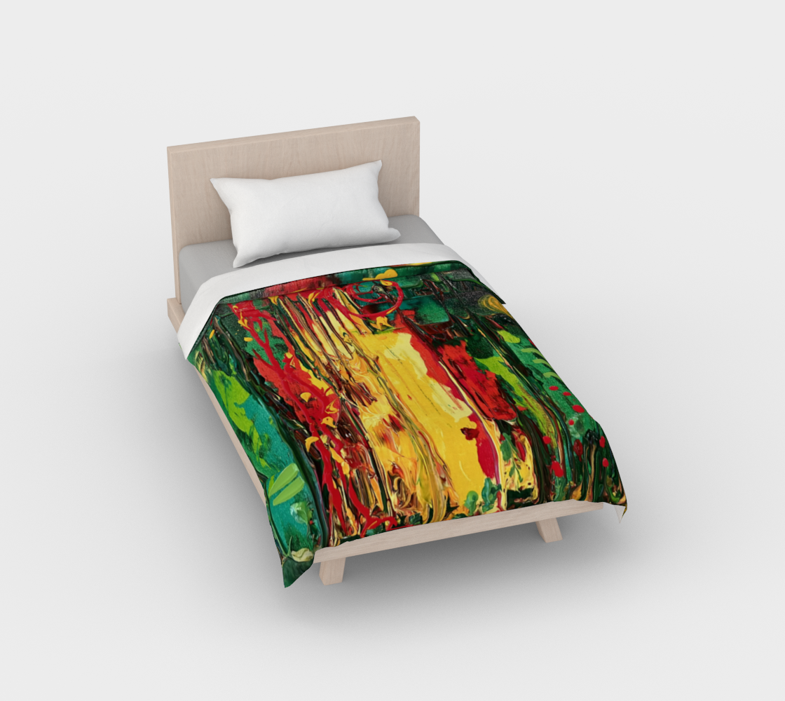 "Ubuntu #3" Duvet Cover (Green, Yellow, Red)