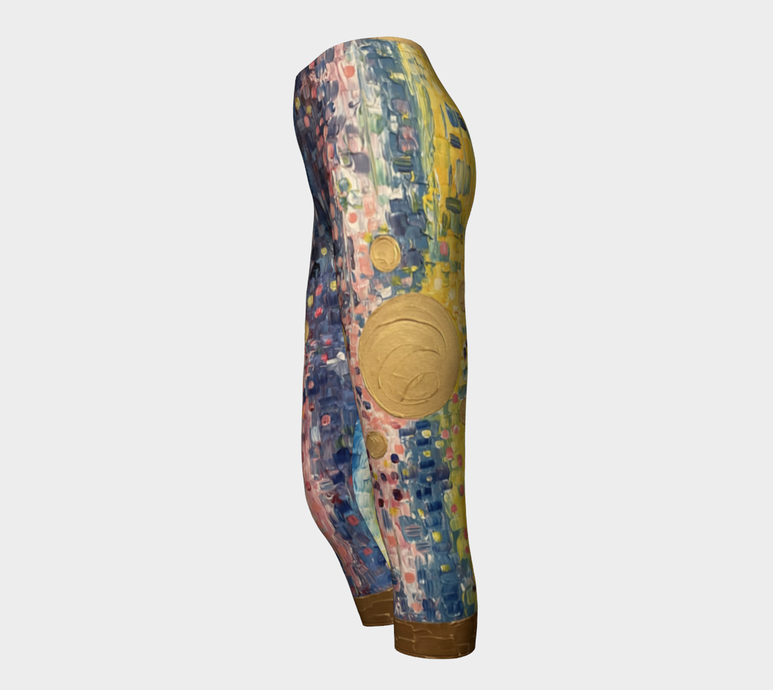 "Yellow on Blue" Capris (Blue, Yellow, Pink)