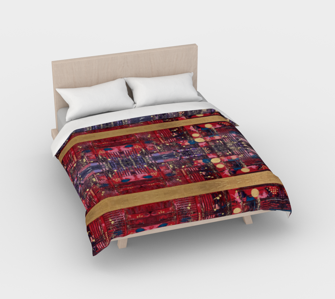 ”Longing for Peace Patchwork” Duvet Cover #2 (Red, Purple, Gold)