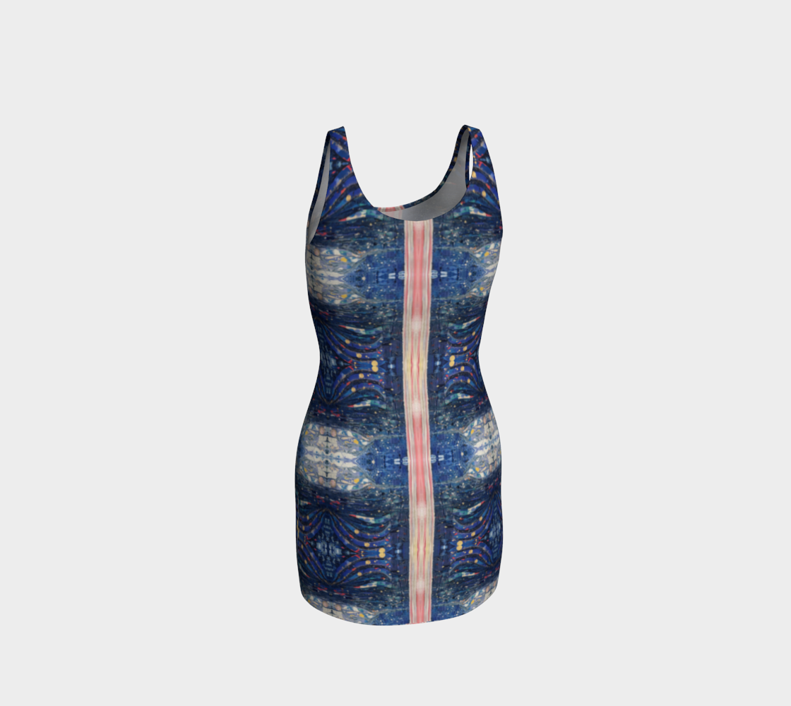 "Blue Sky" Bodycon Dress (Blue, Pink)