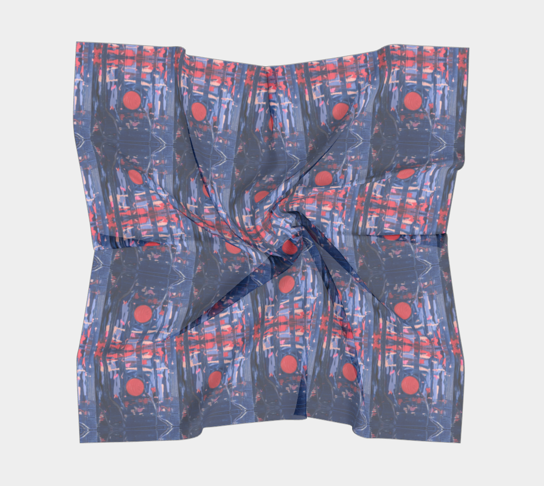 "Joy" Square Scarf #2 (Blue, Pink)
