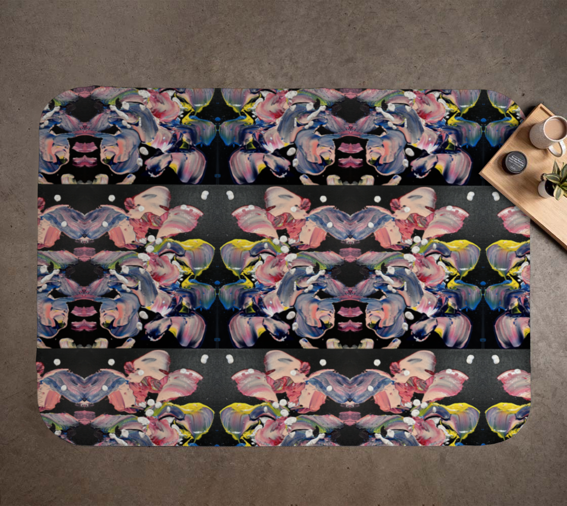 "Grace In Orchid Petals" Blanket (Black, Pink, Yellow)