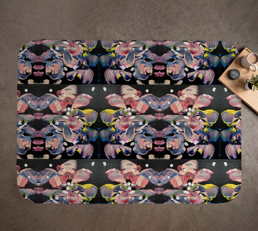 "Grace In Orchid Petals" Blanket (Black, Pink, Yellow)