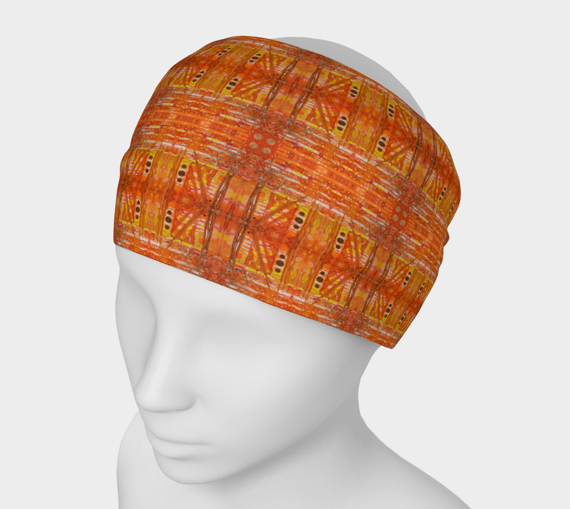 "1971" Headband #3 (Orange, Gold)