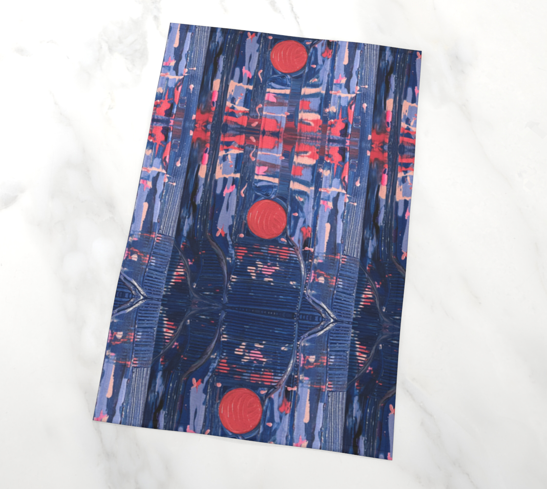 "Joy" Tea Towel (Blue, Pink)