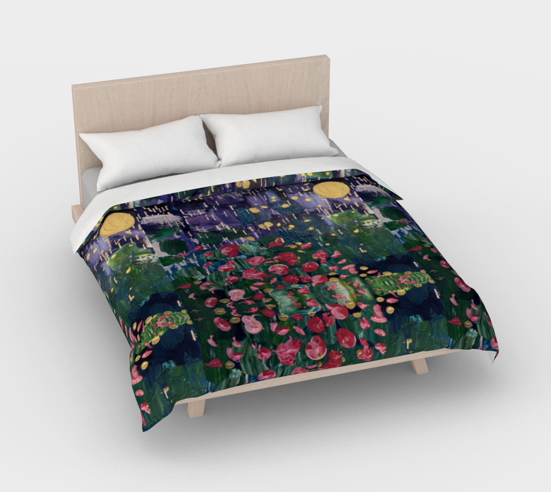 "Spring Rain" Duvet Cover (Purple, Green, Pink)