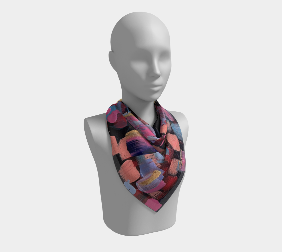 "Winter Night" Square Scarf (Purple, Pink, Blue)