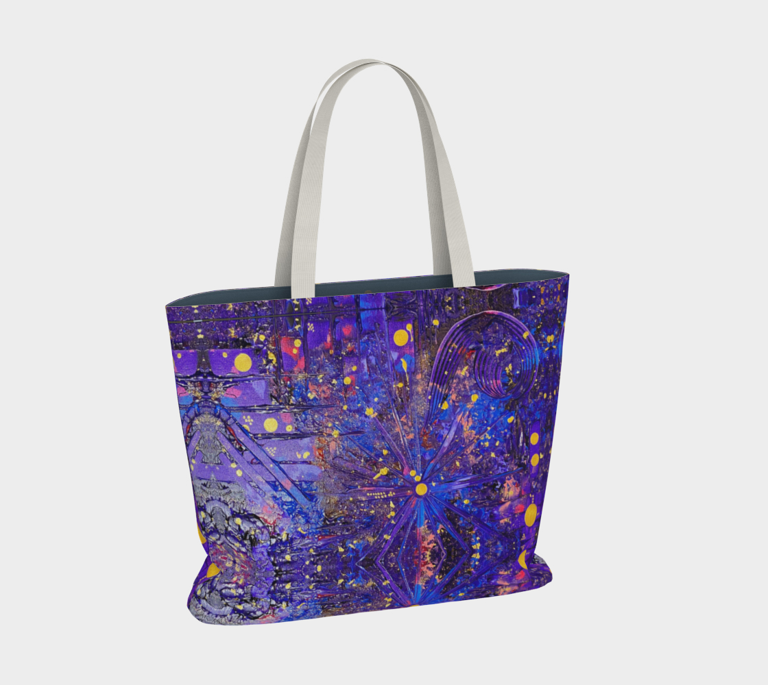 "Interstellar" Large Tote (Purple, Blue, Pink, Gold)