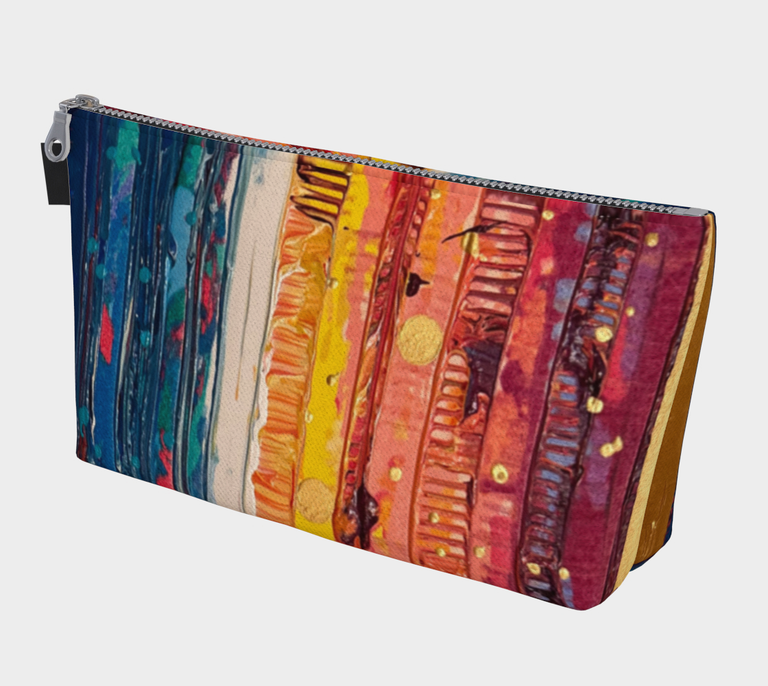 "Sunset at Chantry" Make Up Bag (Blue, Yellow, Coral)
