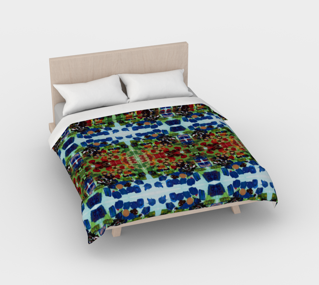 "Fall Garden" Duvet Cover (Blue, Greed, Red)