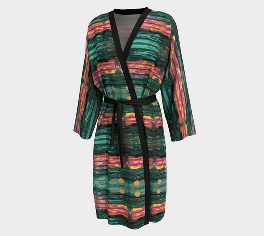 ”Aqua Sunrise” Peignoir (Aqua, Pink)