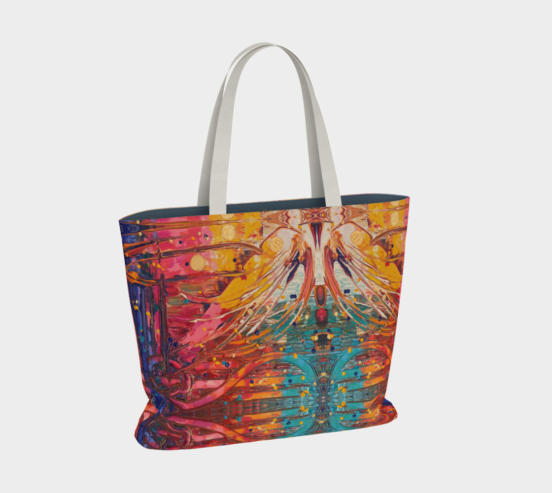 "Love Supreme" Large Tote (Orange, Yellow, Aqua, Pink)