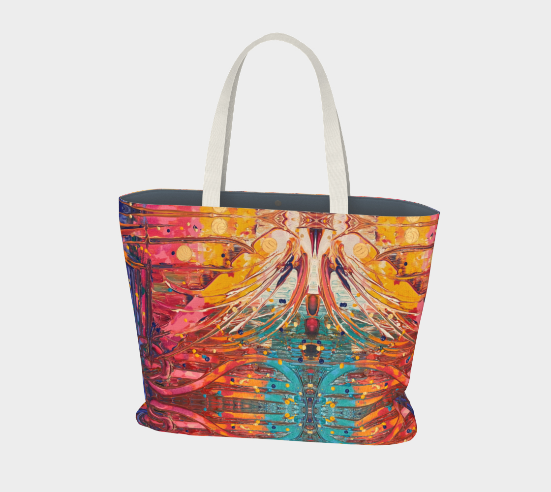 "Love Supreme" Large Tote (Orange, Yellow, Aqua, Pink)