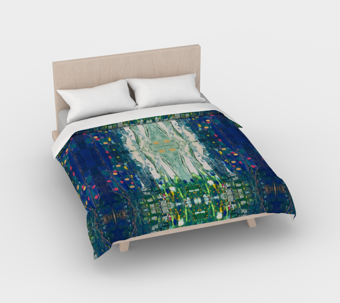 "By Monty's Marsh" Duvet Cover (Blue, Green)