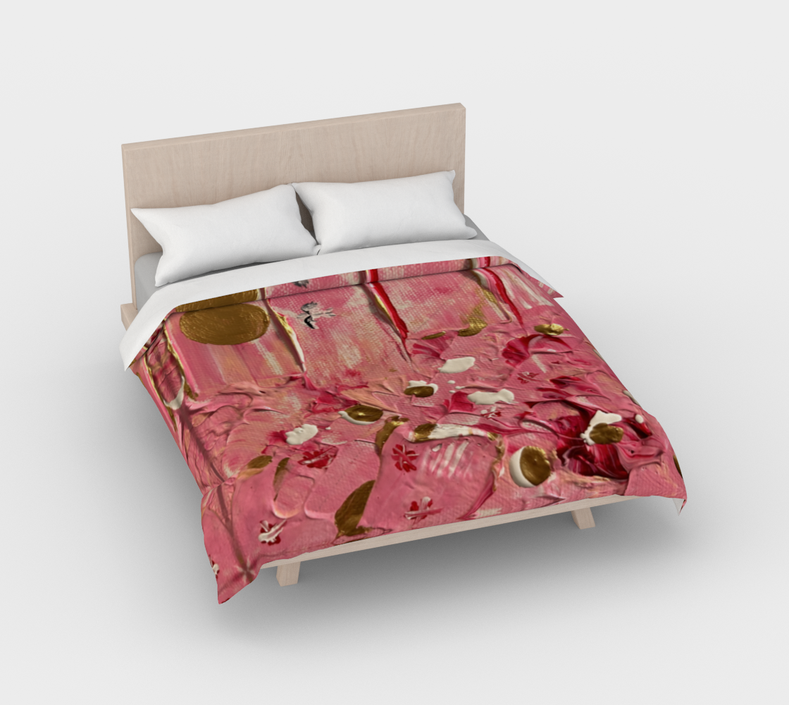 ”Gratitude” Duvet Cover (Pink, Gold)
