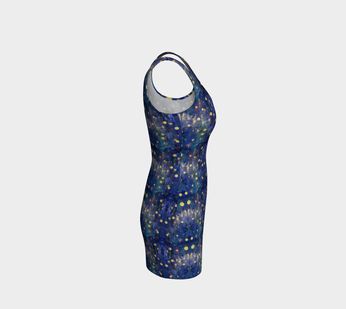 "Advent Blue" Bodycon Dress (Blue, Gold)