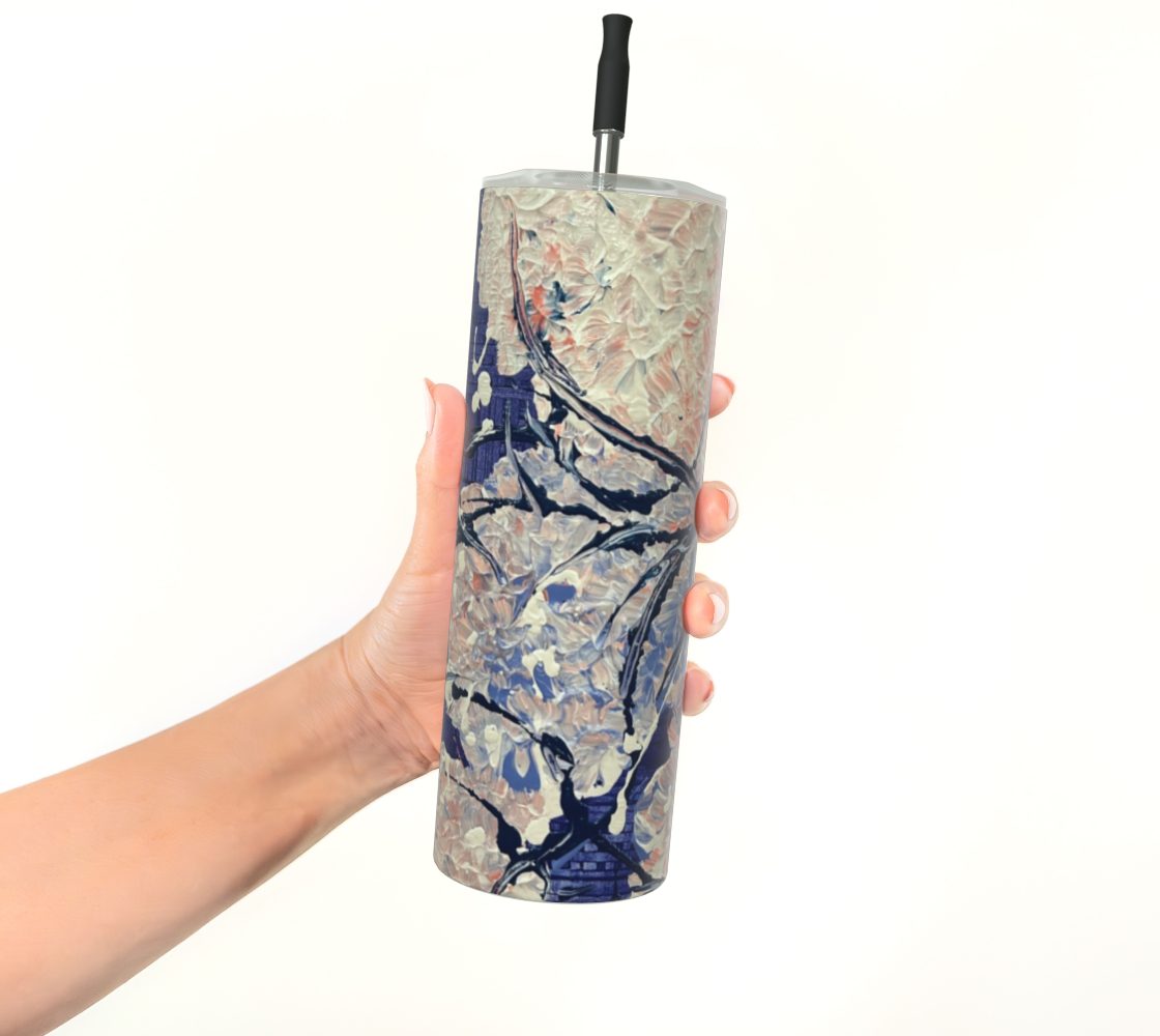 "Hydrangeas" Matte Tumbler (Purple, Blush, White)