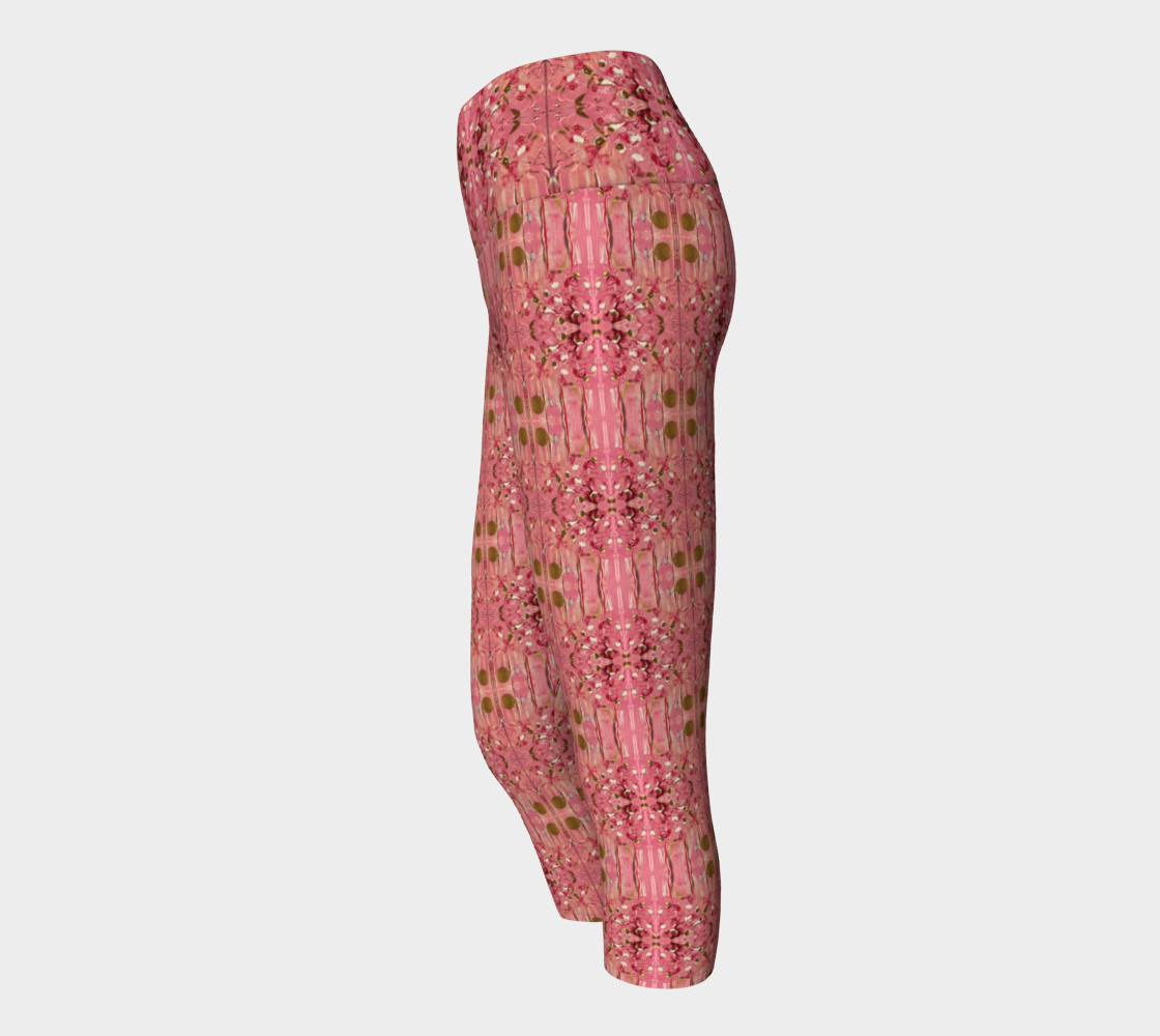 "Gratitude" Yoga Capris  (Pink, Gold)