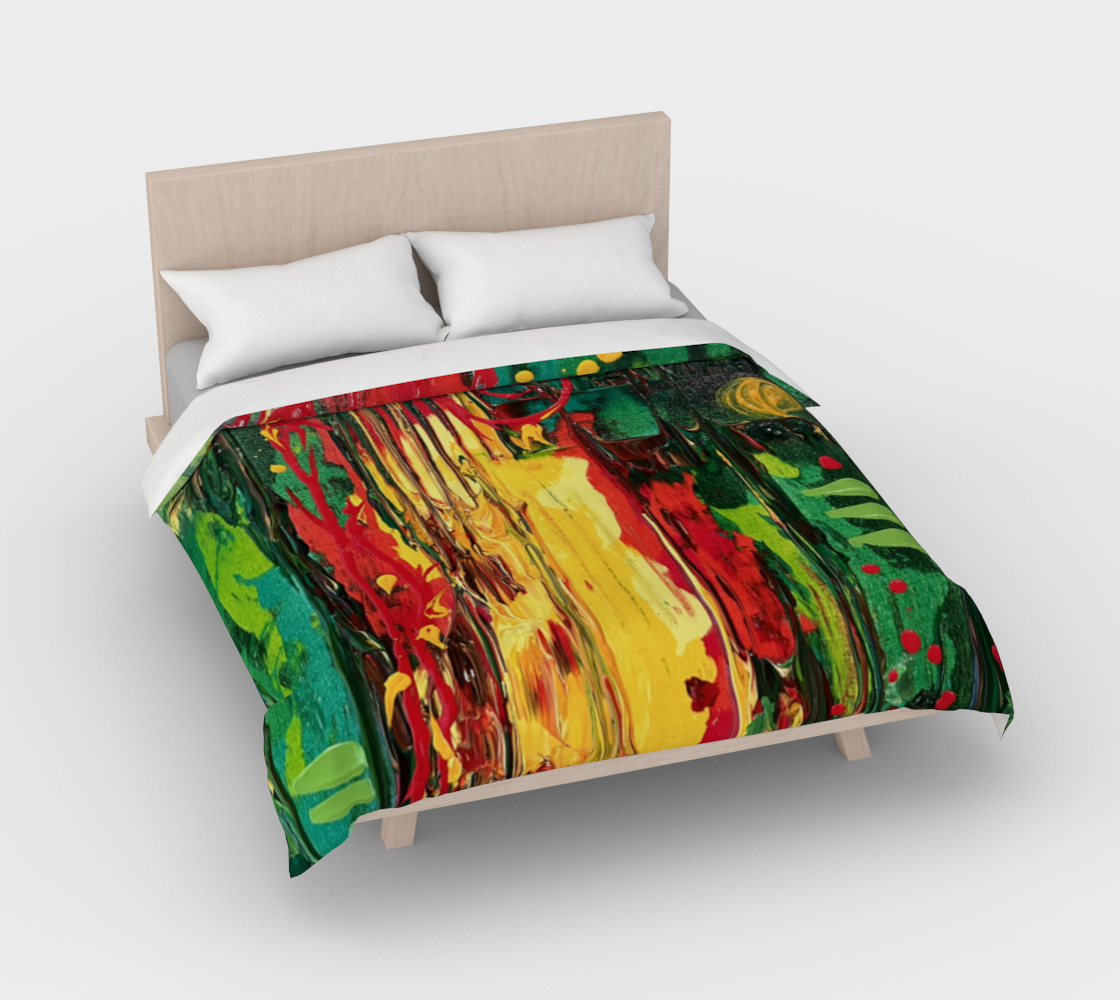 "Ubuntu #3" Duvet Cover (Green, Yellow, Red)