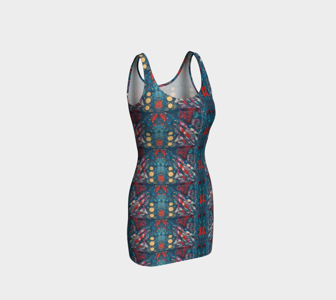 "Awakening" Bodycon Dress (Turquoise, Red)