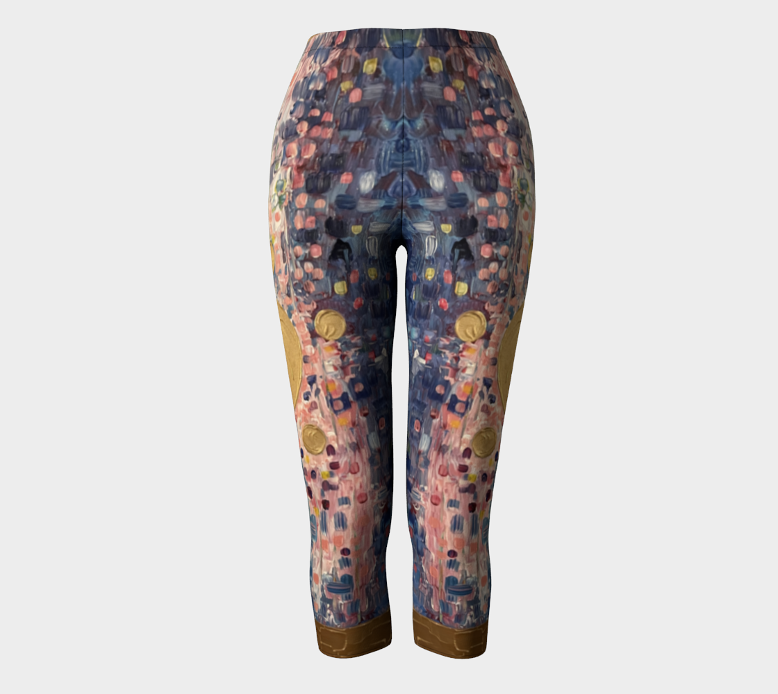 "Yellow on Blue" Capris (Blue, Yellow, Pink)