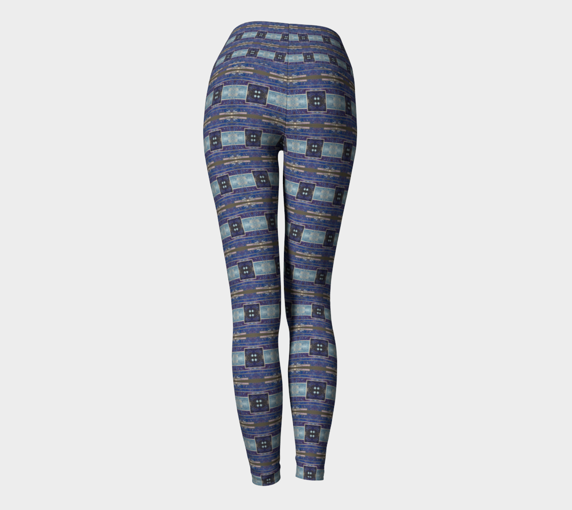 "Tanya's Winter" Yoga Leggings (Blue, Grey)