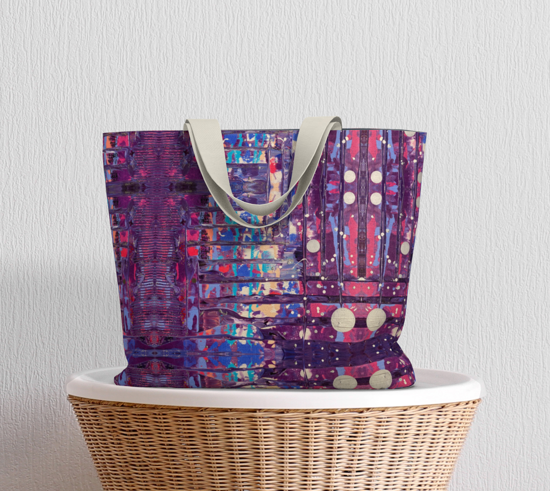 "1972" Large Tote (Purple, Mauve, Pink, Blue)