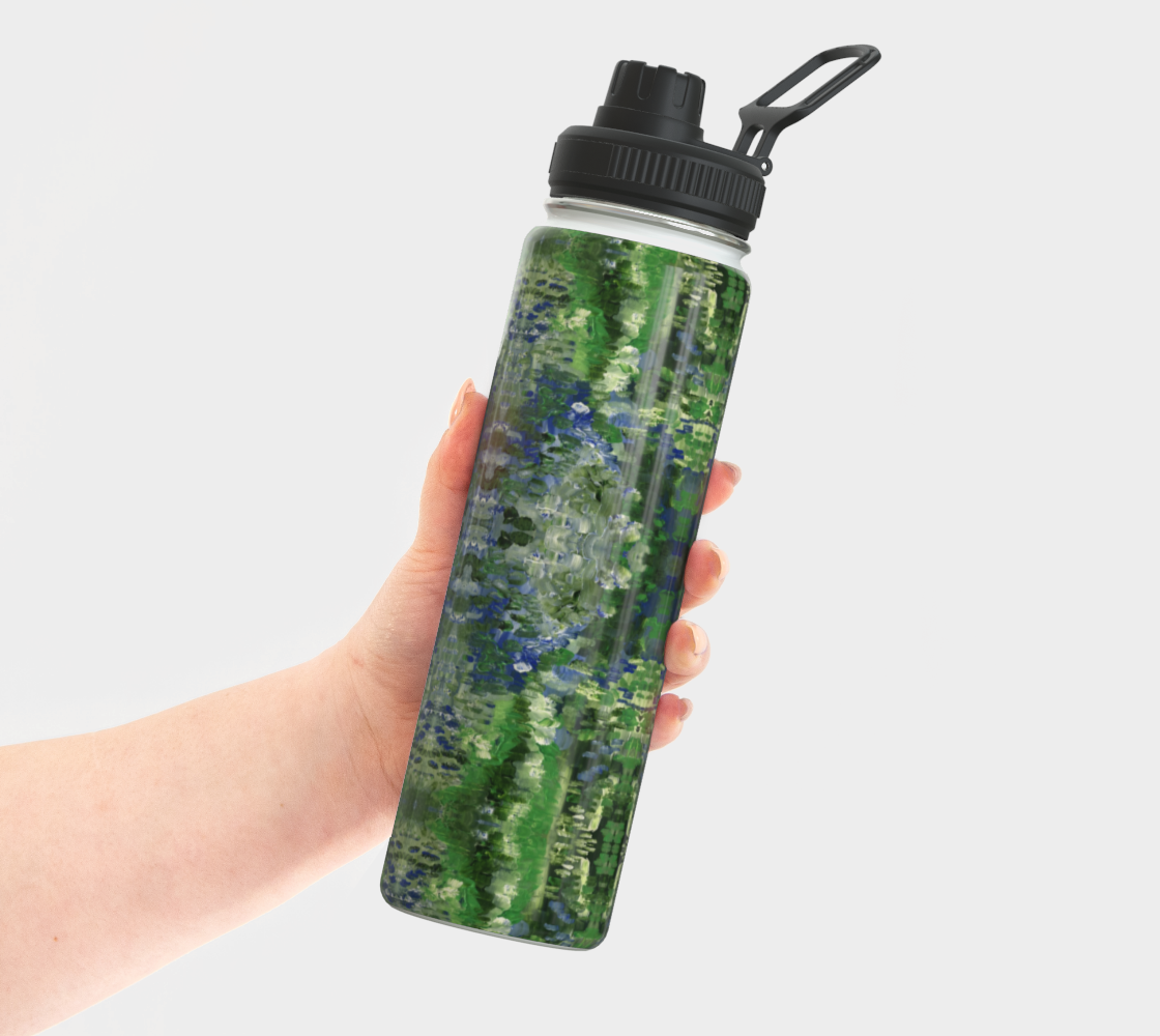 "Early Monet" Water Bottle (Green, Blue)
